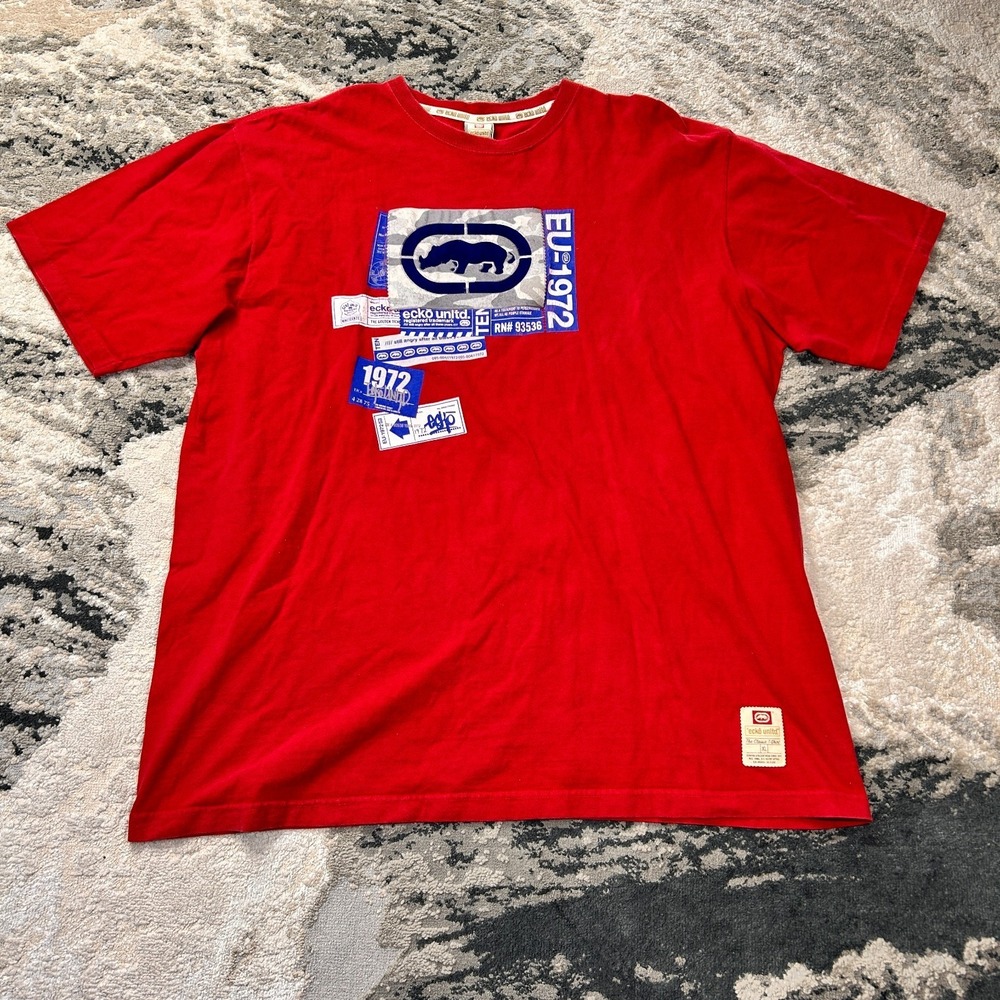 Ecko Unltd. The Classic T-shirt Men's XL Red 1972 Ecko‎ Unlimited Golden Y2K
